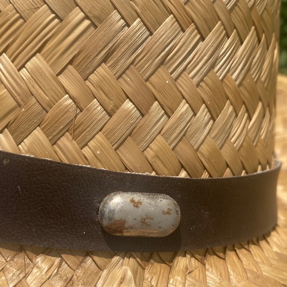 Vintage Classic Straw Straw Hat with Brown Band - Picture 5 of 6